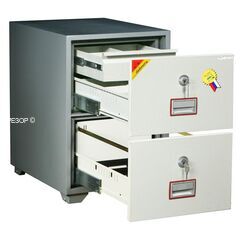 Картотечный сейф Diplomat DFC2000 K2D1, DFC - вариант: 2 ящика, DFC - исполнение: Стандартный, DFC - запирание: 2 кл. замка, DFC - оборудование: С 1 доп. ящиком