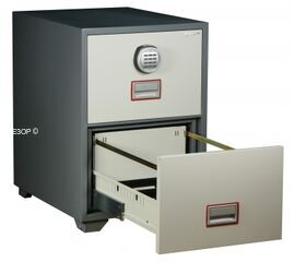 Картотечный сейф Diplomat DFC2000E, DFC - вариант: 2 ящика, DFC - исполнение: Стандартный, DFC - запирание: 1 эл. замок, DFC - оборудование: Под А4, изображение 2