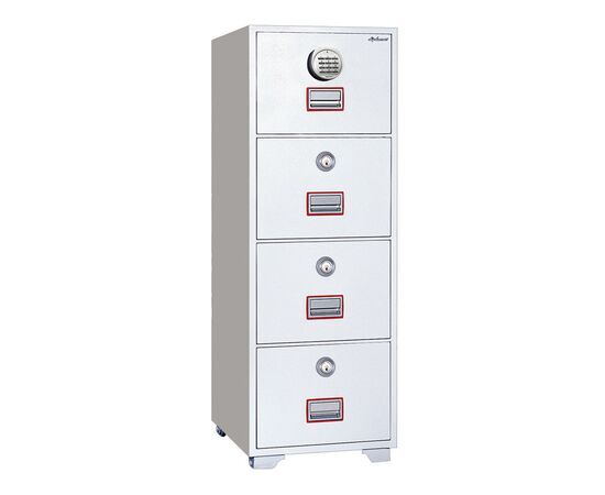 Картотечный сейф Diplomat DFC4000E3K, DFC - вариант: 4 ящика, DFC - исполнение: Стандартный, DFC - запирание: 1 эл.+ 3 кл. замка, DFC - оборудование: Под А4